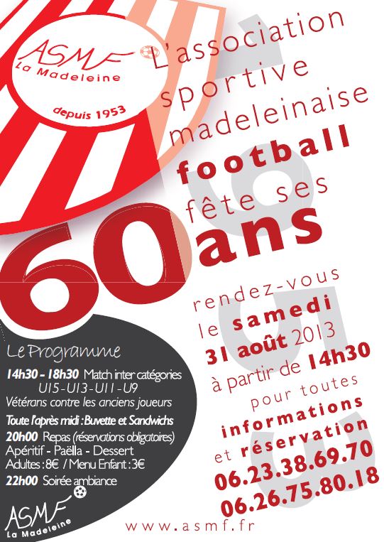 60° Anniversaire ASMFootball 31/08/2013
